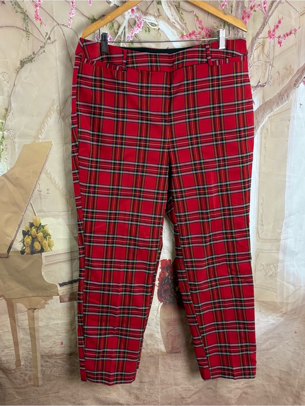 NEW Lane Bryant Red Plaid Tailored Pantsuit - Picture 2 of 9